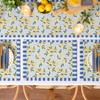 furn. Lemons Table Runner – Washable Striped Mediterranean Fruits Quick