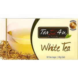 Tea4U Pure White Tea - Ceylon Tea with Rich Antioxidants -25 Bags