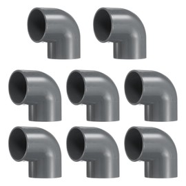 HARFINGTON 8pcs 90 Degree Elbow Pipe Fittings 1-1/2" 2 Way PVC Furniture Grade Corner Connectors Angle Elbow Side Outlet for Sewer Plumbing Drain Pipe Water Supplies Build Garden, Gray