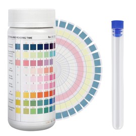 9 in 1 Aquarium Test Strips, 100 Test Strips Aquarium Test Sets for Freshwater Saltwater Test Strips for Testing Iron, Copper, Nitrate, Nitrite, Chlorine, Total Hardness, Total Alkalinity, Carbonate