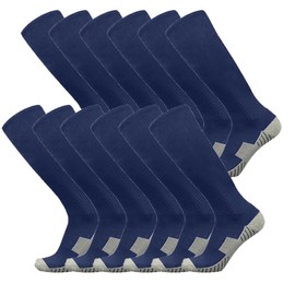 LingTu Soccer Socks 12 Pairs Team Sport Athletic Knee High Breathable Football Socks (3 Size) for Kid Youth Man