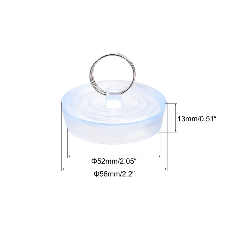 sourcing map Rubber Sink Plug, Clear Drain Stopper Fit 2-1/8"