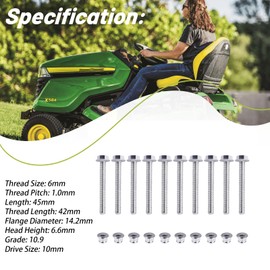 XTPTFABS 19M7834 14M7397 for John Deere Equipment Screw and Lock Nut，10PCS Auger Shear Bolt and Lock Nut Kit (10Pcs)