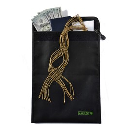 KARAZE78 Fireproof Money & Document Bag 15" x 11" Fire & Water Resistant Cash & Envelope Holder, Protect Your Valuables, Documents, Money, Jewelry, Zipper Closure for maximum Protection, Black
