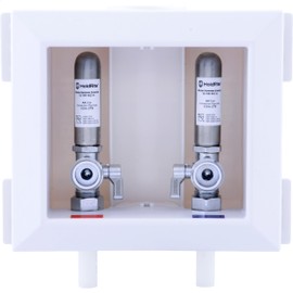 Holdrite 3/4 Inch MHT Washing Machine Outlet Box with Water Hammer Arrestors, Pre-Assembled, 1/2 Inch CTS PEX Tailpiece, HR-WA-P