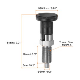 HARFINGTON 3pcs Push Fit Ball Nose Spring Plunger M10x1 Thread Length 5mm Pin Dia Stainless Steel Self-Locking Plunger Retractable Index Plunger for Industrial Equipment