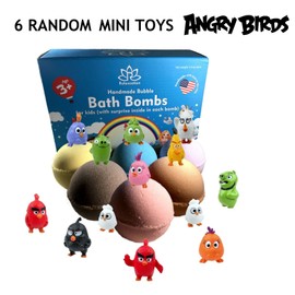 Relaxcation 6 Bath Bombs with A Birds Toys Inside for Kids – Natural, Safe Bubble Fizzie