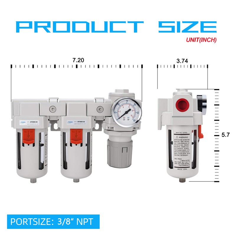 NANPU 3/8" NPT Air Drying System - 5 Micron Particulate