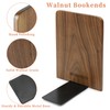 Brosisincorp Walnut Wood Book Ends, Heavy Duty Bookends for Shelves