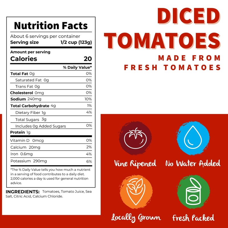 Dei Fratelli Diced Tomatoes (28 oz. cans; 12 pack) -
