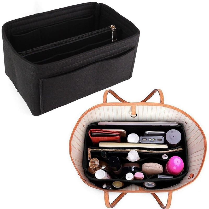 QUINTRA Felt Purse Organiser Insert Makeup Cosmetic Bag in Bag