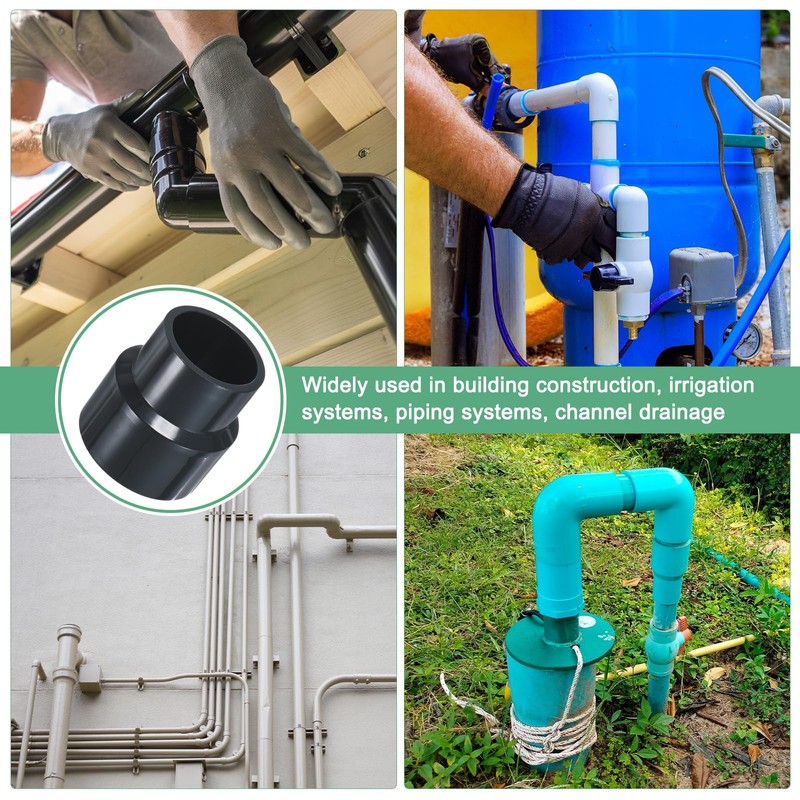 M METERXITY 1-Pack UPVC Reducer Pipe Fitting, DN50x40 Reducing Coupling