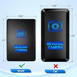 Nilight Nilight Reverse Camera Push Button Switch 12V ON Off Switches with Connector Wire Kit 1.28" x 0.87" Replacement for Toyota Sequoia Highlander Tacoma Tundra 4Runner RAVR Yaris