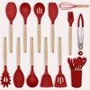 Kitchen Utensils Set 12 Pieces Nonstick Silicone Cooking Utensils Wood