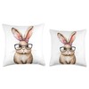 Cute Bunny Rabbit Wearing Glasses Costume Easter Girls Women Throw