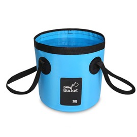 Foldable Bucket, 20 L Multifunctional Folding Bucket, Outdoor Folding Bowl, Sink Collapsible, Camping Bucket for Travelling in Hiking, Blue