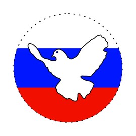 Generisch Flag Sticker Russia Peace Peace Dove Peace Dove 8 cm Car Sticker
