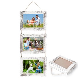 Wall Hanging Frame 5 x 7 Inch (13×18 cm) Collage 3 Picture frames, Wooden Horizontal Collage White Triple Frame Made to Display 4 x 6 inch (10×15 cm) Photos for Wall Decoration