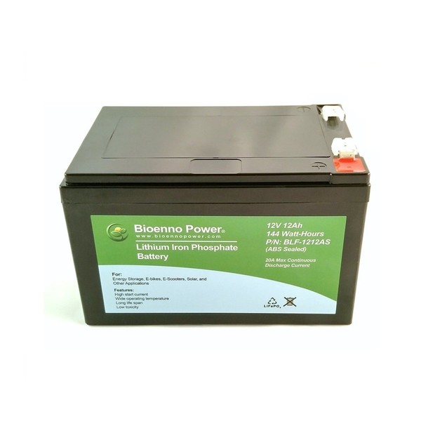 Bioenno Power BLF-1212AS 12V 12Ah LFP LiFePO4 Lithium Iron Phosphate Battery - 20A Max