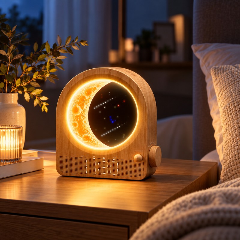 Sunrise Alarm Clock for Bedroom – Dimmable Moon Night Light
