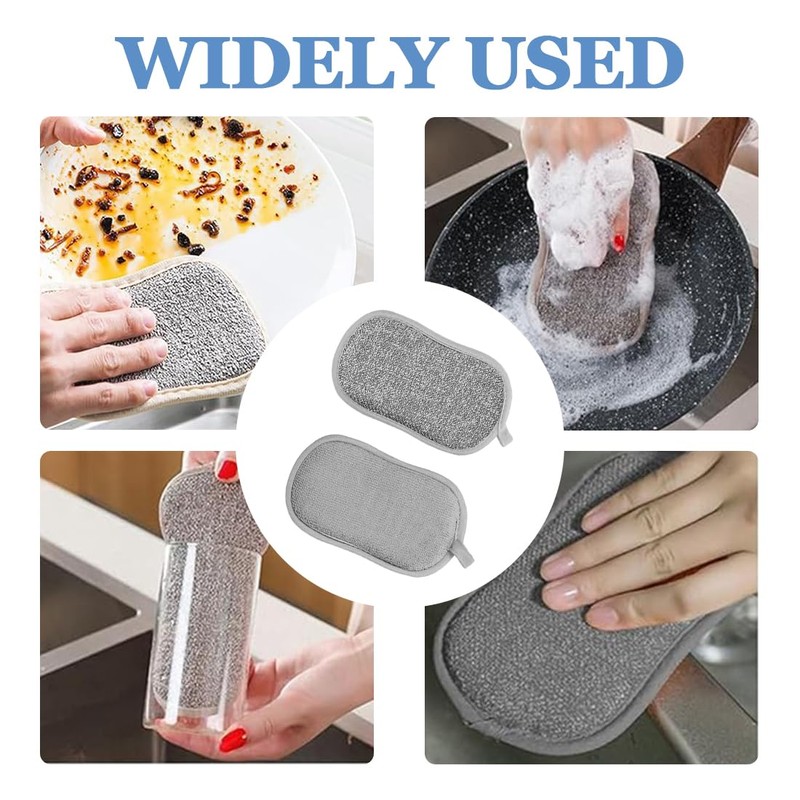 MEXRUMI Pack of 2 Washing Up Sponges, Washable and Reusable