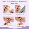 Mano de práctica para uñas acrílicas, maniquí de silicona realista