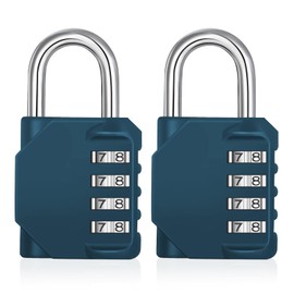 ZHEGE Lock with Combination Code, 4-Digit Combination Padlock for Gym Locker, Weatherproof for Door, Garages (Pack of 2, Dark Green)