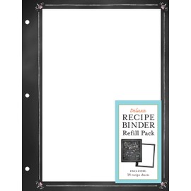Deluxe Recipe Binder Refill Pack - Favorite Recipes (Chalkboard): 25 Sheets for 3-Ring Binders