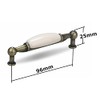 cyclingcolors Furniture Handle 96 mm Ceramic Handles Antique Brass with