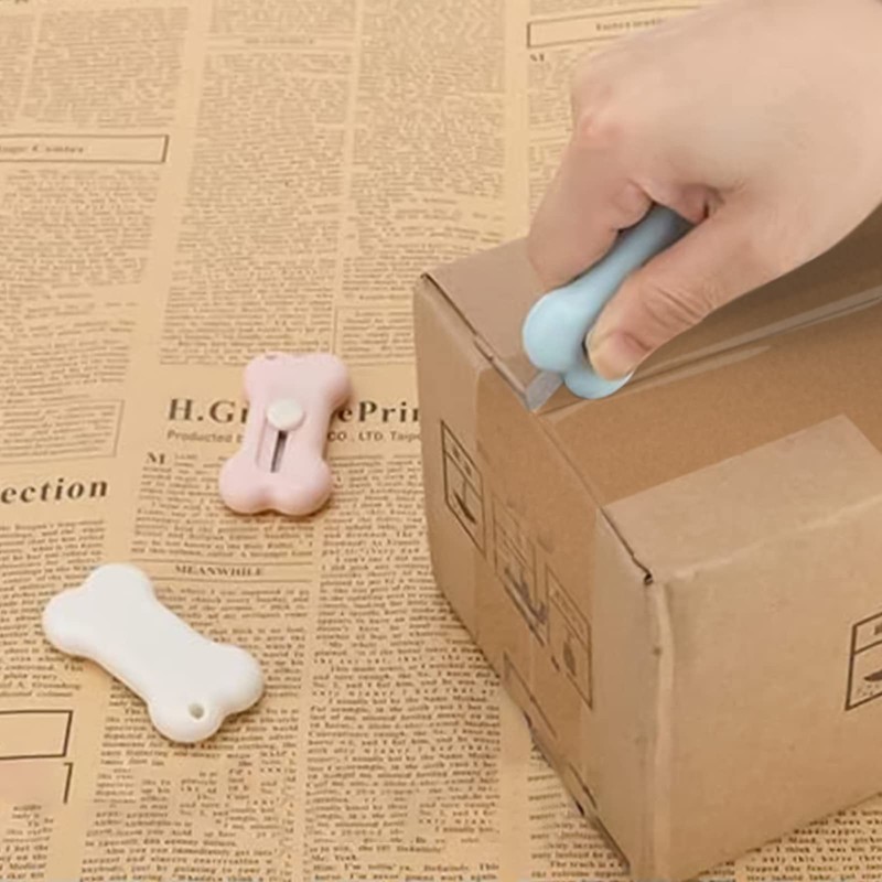 6Pcs Retractable Mini Utility Knife Bones Shaped Box Cutter Cute