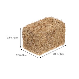 4pcs Miniature Hay Bale Decoration, Mini Straw Bale Scene Decor Dollhouse Haystack Ornament Western Farm House Haystack Craft Hay Bales Accessories for Dollhouse Fall Harvest Scene