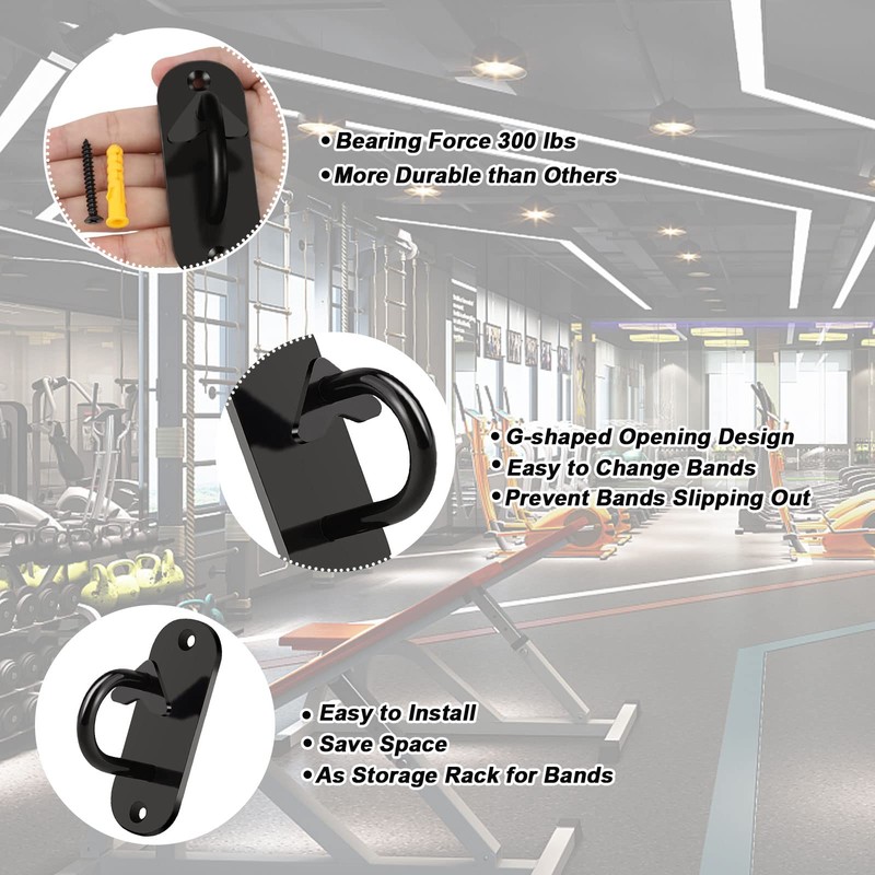 3Pcs Resistance Band Wall Anchor, Wall Mount Anchor Heavy Duty