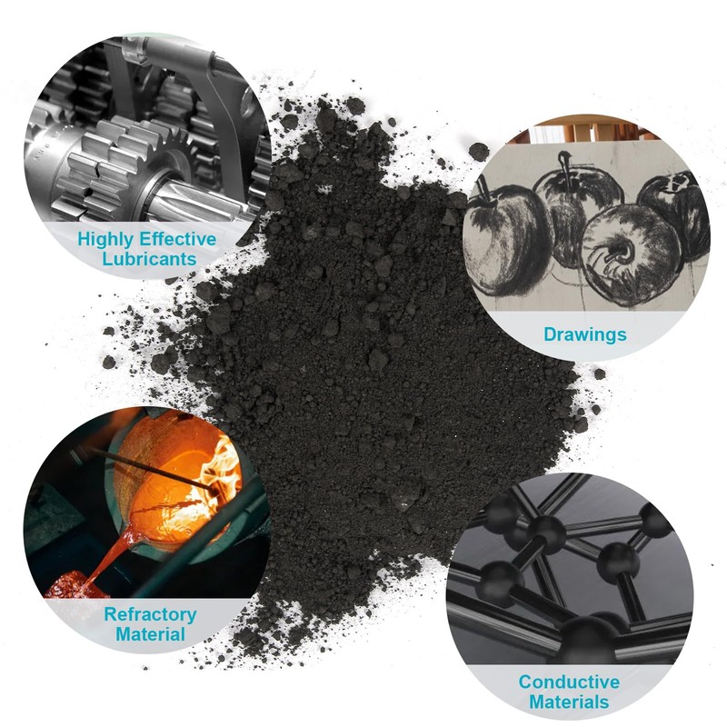 1LB Pure Graphite Powder,3000 Mesh Microfine Dry Graphite Lubricant Powder