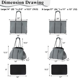 QOGiR Multipurpose Gym Beach Bag - Light Weight, Large, Sports (Grey, Large) …