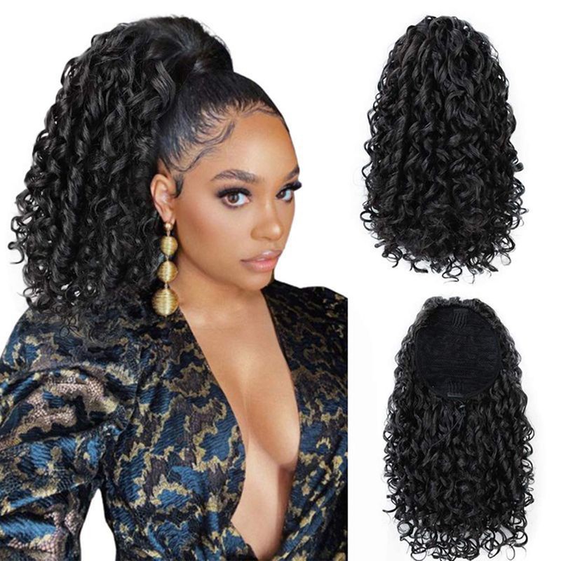 Curly Ponytail Extension Drawstring Ponytails for Black Women Synthetic Curly