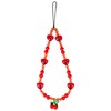 BEEFLYING Red Phone Charm Wrist Strap Cellphone Lanyard Handmade Beaded