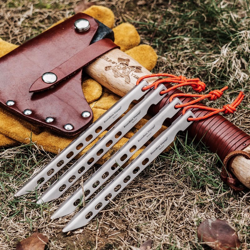 Boundless Voyage Outdoors Titanium Tent Stakes Pegs Camping Anchor Tent