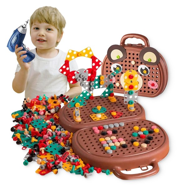 ENGYAS Montessori Toys,Montessori Toys,Magic Montessori Play Toolbox with Drill,Creativity Tool