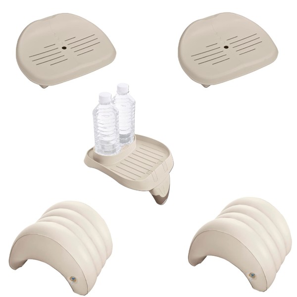 Intex Inflatable Hot Tub Seat , Attachable Cup Holder, Inflatable Head Rest