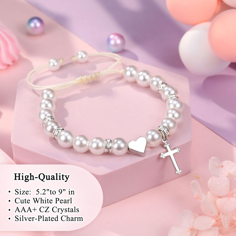 PINKDODO Daughter Cross Bracelet for Girls Jewelry Birthday Christmas Valentines