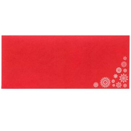 LUXPaper #10 Business Holiday Envelopes | Peel & Press Square Flap | 4 1/8" x 9 1/2" | Snowflakes on Ruby Red | 80lb. Text | 50 Qty