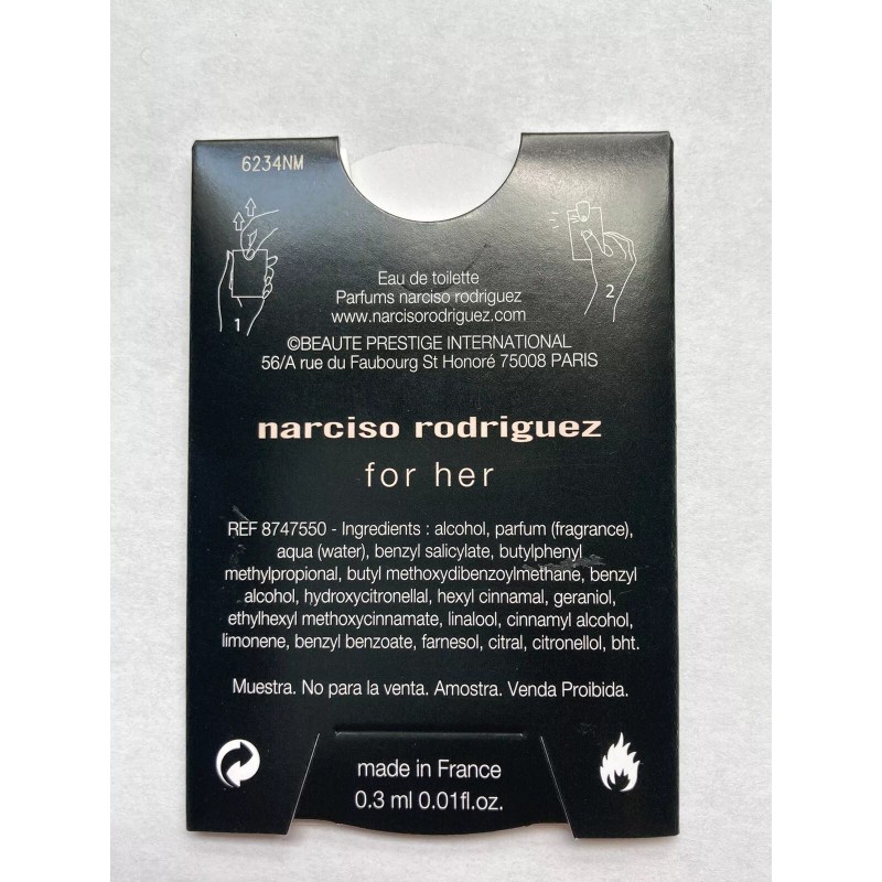 NARCISO RODRIGUEZ FOR HER 0.01 oz 0.3 ml EDT Flat