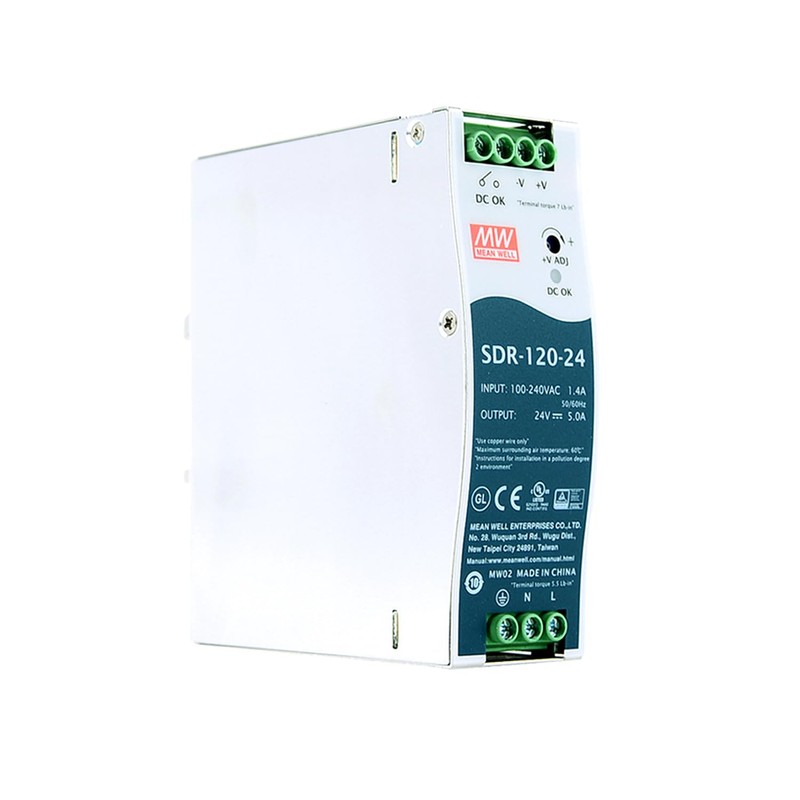 TorqCali WDR-120-24 24V DIN Rail Power Supply 120W for Industrial
