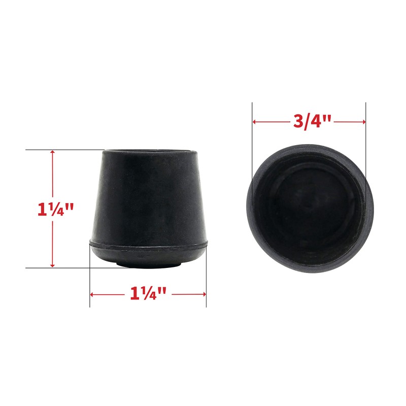 Shepherd Hardware 8620E 3/4-Inch Inside Diameter Rubber Chair Leg Tips,