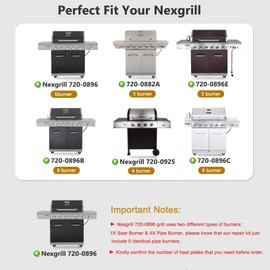 Criditpid Replacement Parts for Nexgrill 720-0896 720-0882A 720-0896B 720-0896E 720-0925, 5-Pack Heat Plates Shield Flame Tamer Grill Burner Replacement for Nexgrill 720-0896 5 Burner Nexgrill Grill