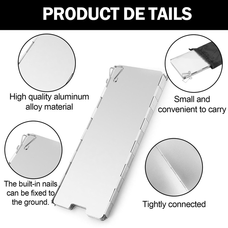 Camping Stove Wind Protection 16 Plates Foldable Wind Protection Camping
