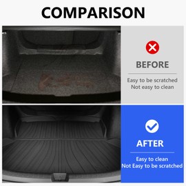 powoq TPE Trunk Mat Compatible with 2022-2025 Honda Civic Sedan Cargo Liners All Weather Cargo Mat Trunk Liner Replacement for 2022 2023 2024 2025 Honda Civic Accessories (Fit Sedan, Rear Trunk Mat)