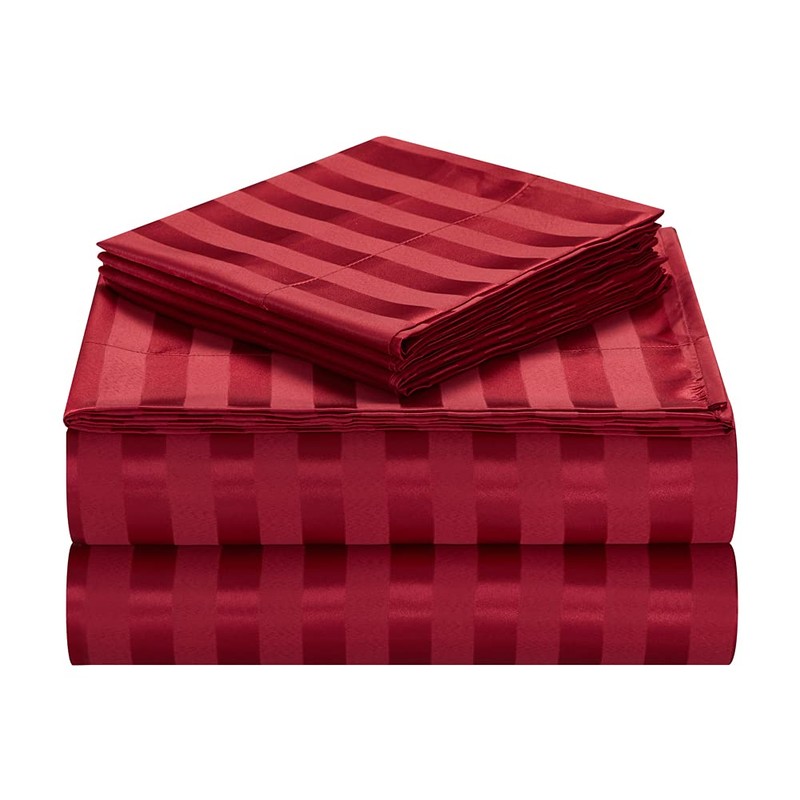 AiMay 6 Piece Satin Italian Style Bed Sheet Set Deep