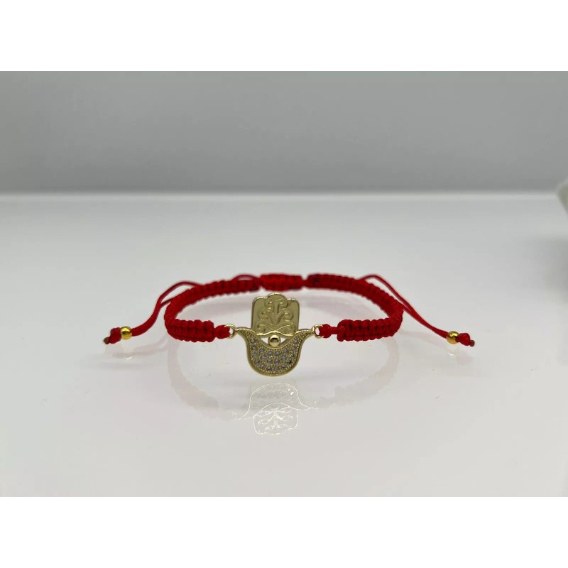 Evil Eye Red String Kabbalah Hamsa Macrame Adjustable Bracelet