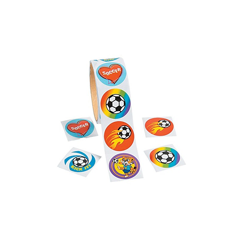 Soccer Stickers (100 per roll) Assorted Designs